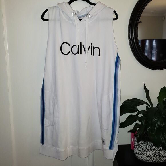 Calvin Klein Performance Hoodie Ombre Stripe Dress - Picture 2 of 9